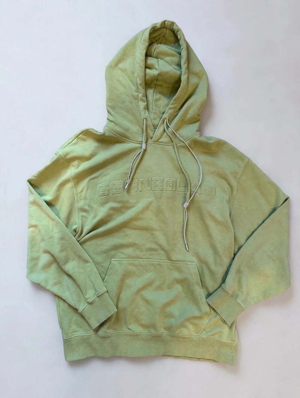 Goonzquad Hoodie Mens Size L Green Embossed Logo Pullover